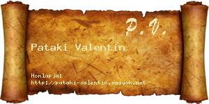 Pataki Valentin névjegykártya